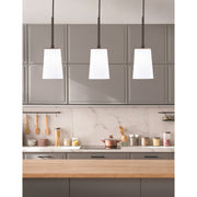 Toltec Apollo 4.5in 1-Light Mini Pendant | Modern Dark Granite Steel and White Opal Glass | Kitchen Island & Dining Room | 4.5 x 13.25 in | Model 572-DG-261