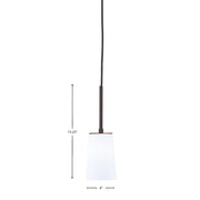 Toltec Apollo 4.5in 1-Light Mini Pendant | Modern Dark Granite Steel and White Opal Glass | Kitchen Island & Dining Room | 4.5 x 13.25 in | Model 572-DG-261