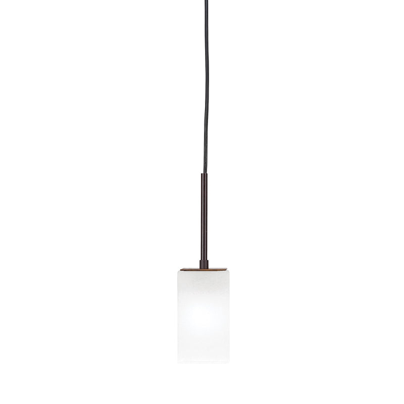 Toltec Apollo 4in 1-Light Mini Pendant | Modern Dark Granite Steel and White Marble Glass | Kitchen Island & Dining Room | 4 x 13.25 in | Model 572-DG-541