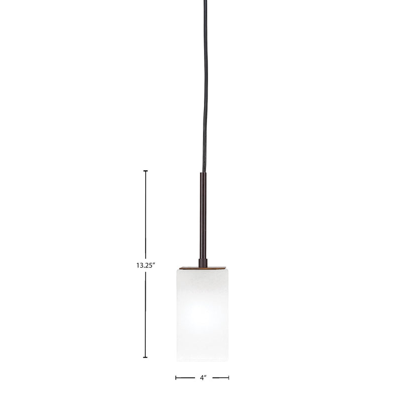 Toltec Apollo 4in 1-Light Mini Pendant | Modern Dark Granite Steel and White Marble Glass | Kitchen Island & Dining Room | 4 x 13.25 in | Model 572-DG-541
