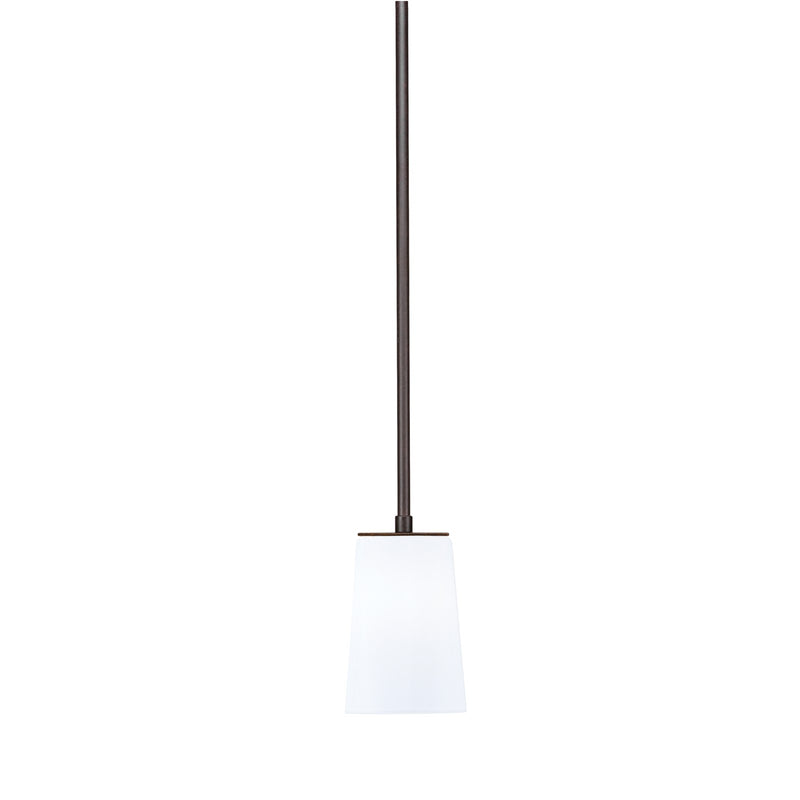 Toltec Apollo 4.5in 1-Light Pendant | Dark Granite Steel and White Opal Glass | Kitchen Island & Counter | 4.5 x 7.5 in | Model 573-DG-261