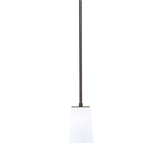 Toltec Apollo 4.5in 1-Light Pendant | Dark Granite Steel and White Opal Glass | Kitchen Island & Counter | 4.5 x 7.5 in | Model 573-DG-261