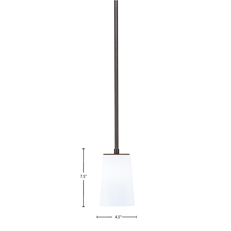 Toltec Apollo 4.5in 1-Light Pendant | Dark Granite Steel and White Opal Glass | Kitchen Island & Counter | 4.5 x 7.5 in | Model 573-DG-261