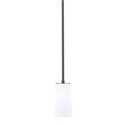Toltec Apollo 5in 1-Light Pendant | Dark Granite Steel and White Opal Glass | Kitchen Island & Dining Room | 5 x 10.5 in | Model 573-DG-291