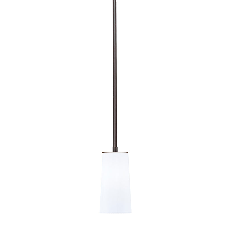 Toltec Apollo 5in 1-Light Pendant | Dark Granite Steel and White Opal Glass | Kitchen Island & Dining Room | 5 x 10.5 in | Model 573-DG-291