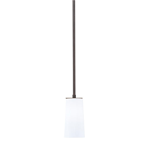 Toltec Apollo 5in 1-Light Pendant | Dark Granite Steel and White Opal Glass | Kitchen Island & Dining Room | 5 x 10.5 in | Model 573-DG-291