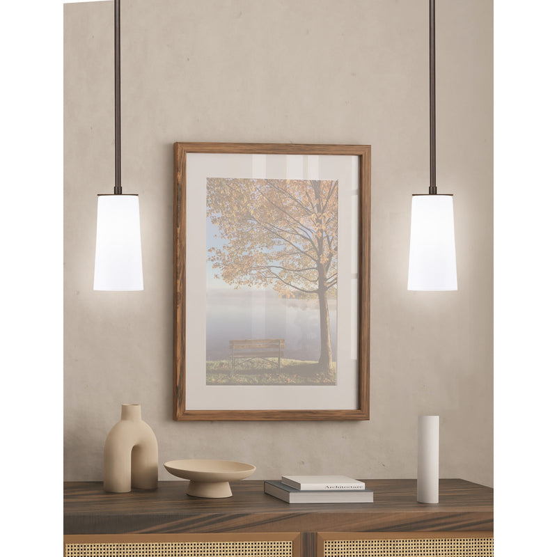 Toltec Apollo 5in 1-Light Pendant | Dark Granite Steel and White Opal Glass | Kitchen Island & Dining Room | 5 x 10.5 in | Model 573-DG-291
