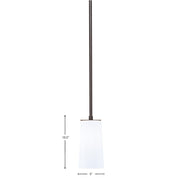 Toltec Apollo 5in 1-Light Pendant | Dark Granite Steel and White Opal Glass | Kitchen Island & Dining Room | 5 x 10.5 in | Model 573-DG-291