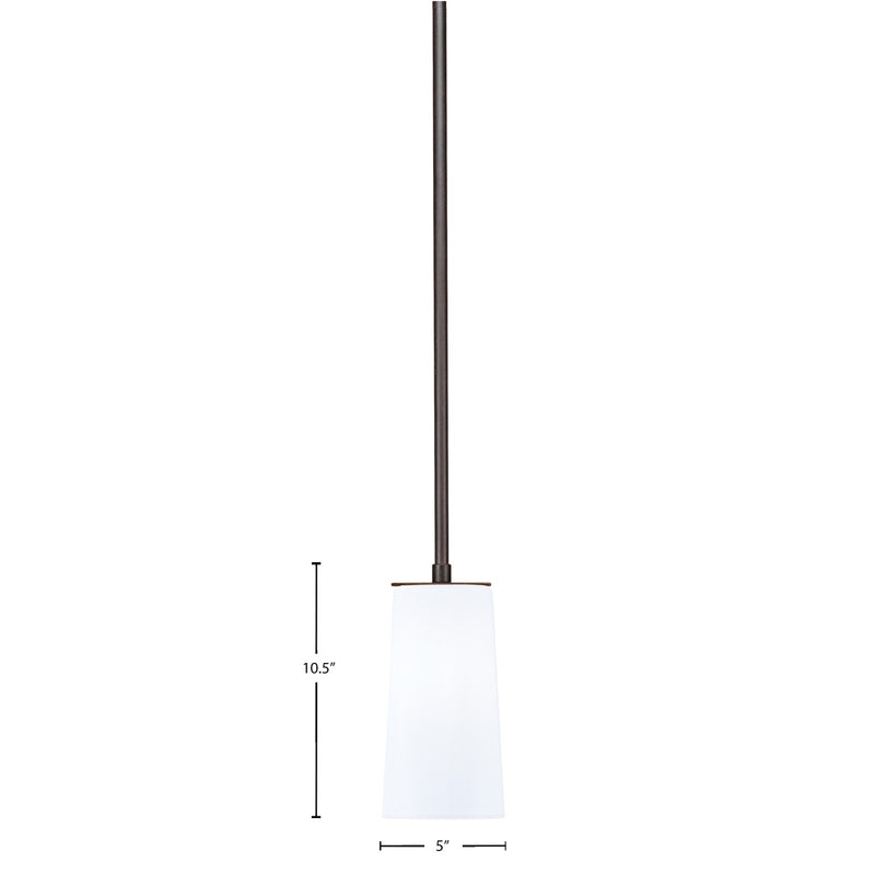 Toltec Apollo 5in 1-Light Pendant | Dark Granite Steel and White Opal Glass | Kitchen Island & Dining Room | 5 x 10.5 in | Model 573-DG-291
