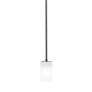 Toltec Apollo 4in 1-Light Pendant | Dark Granite Steel and White Marble Glass | Kitchen Island & Dining Area | 4 x 7.25 in | Model 573-DG-541