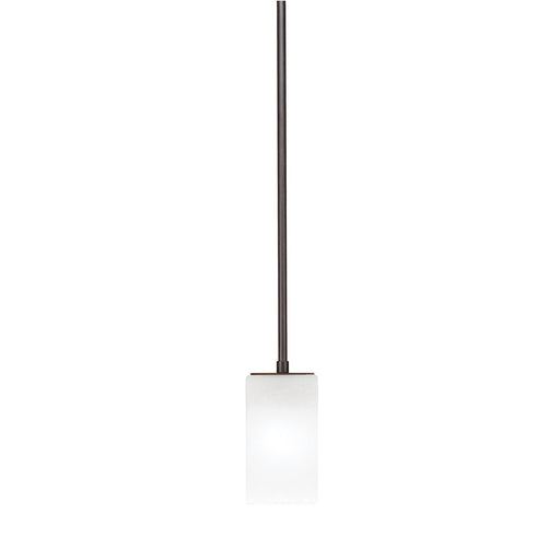 Toltec Apollo 4in 1-Light Pendant | Dark Granite Steel and White Marble Glass | Kitchen Island & Dining Area | 4 x 7.25 in | Model 573-DG-541