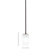 Toltec Apollo 4in 1-Light Pendant | Dark Granite Steel and White Marble Glass | Kitchen Island & Dining Area | 4 x 7.25 in | Model 573-DG-541