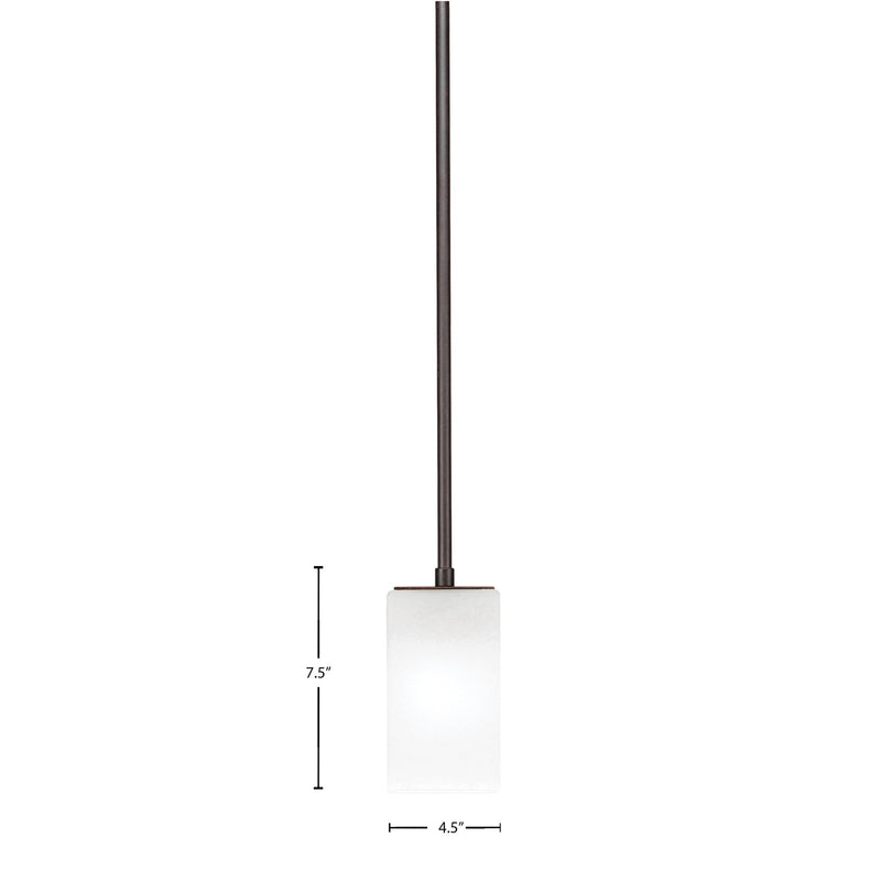 Toltec Apollo 4in 1-Light Pendant | Dark Granite Steel and White Marble Glass | Kitchen Island & Dining Area | 4 x 7.25 in | Model 573-DG-541