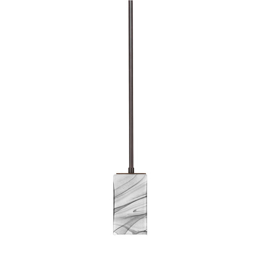 Toltec Apollo 4in 1-Light Pendant | Modern Dark Granite Steel and Onyx Swirl Glass | Kitchen Island & Dining Room | 4 x 7.25 in | Model 573-DG-549