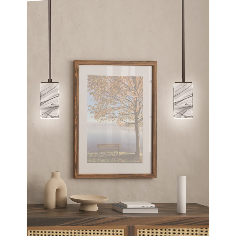 Toltec Apollo 4in 1-Light Pendant | Modern Dark Granite Steel and Onyx Swirl Glass | Kitchen Island & Dining Room | 4 x 7.25 in | Model 573-DG-549