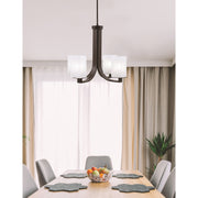 Toltec Apollo 21.25in 4-Light Uplight Chandelier | Dark Granite Steel and White Marble Glass | Dining Room & Living Room | 21.25 x 21.25 x 18.25 in | Model 574-DG-541