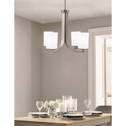 Toltec Apollo 21.5in 4-Light Uplight Chandelier | Modern Graphite Steel and White Opal Glass | Dining Room & Living Room | 21.5 x 21.5 x 18.25 in | Model 574-GP-261