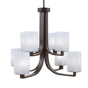 Toltec Apollo 26.5in 8-Light Chandelier | Dark Granite Steel and White Marble Glass | Dining Room & Living Room | 26.5 x 26.5 x 22.75 in | Model 578-DG-541