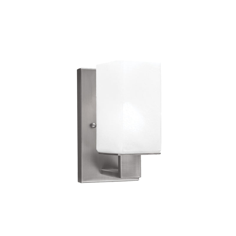 Toltec Apollo 1-Light Wall Sconce | Modern Graphite Steel and White Marble Glass | Hallway & Bathroom Accent | 4.5 x 8.75 x 5.25 in | Model 581-GP-541