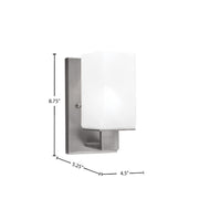 Toltec Apollo 1-Light Wall Sconce | Modern Graphite Steel and White Marble Glass | Hallway & Bathroom Accent | 4.5 x 8.75 x 5.25 in | Model 581-GP-541