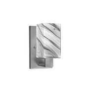Toltec Apollo 1-Light Wall Sconce | Modern Graphite Steel and Onyx Swirl Glass | Hallway & Bathroom Accent | 4.5 x 8.75 x 5.25 in | Model 581-GP-549