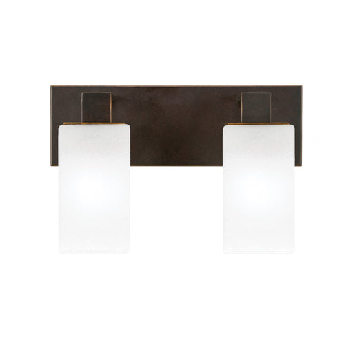 Toltec Apollo 2-Light Bath Bar | Dark Granite Steel and White Marble Glass | Bathroom Vanity & Powder Room | 8.75 in H | Model 582-DG-541