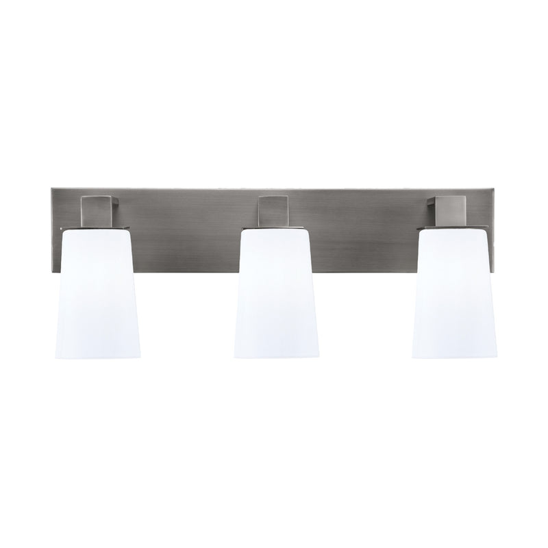 Toltec Apollo 3-Light Bath Bar | Modern Graphite Steel and White Opal Glass | Bathroom Vanity Light | 8.75in H, 23.5in W | Model 583-GP-261