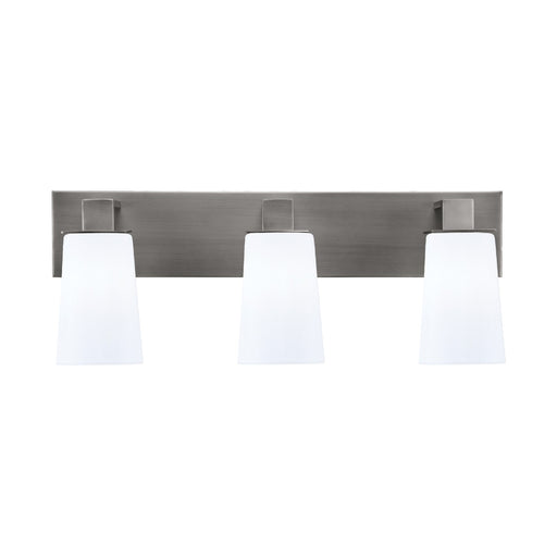 Toltec Apollo 3-Light Bath Bar | Modern Graphite Steel and White Opal Glass | Bathroom Vanity Light | 8.75in H, 23.5in W | Model 583-GP-261