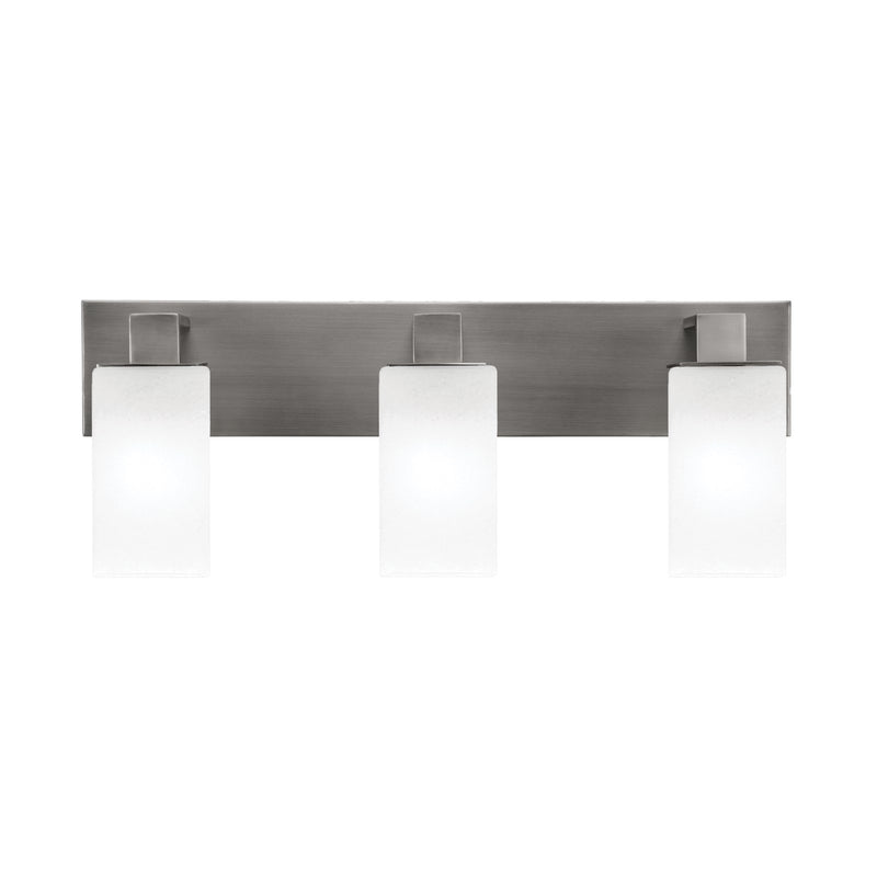 Toltec Apollo 3-Light Bath Bar | Modern Graphite Steel and White Marble Glass | Bathroom Vanity Light | 8.75in H, 23.5in W | Model 583-GP-541