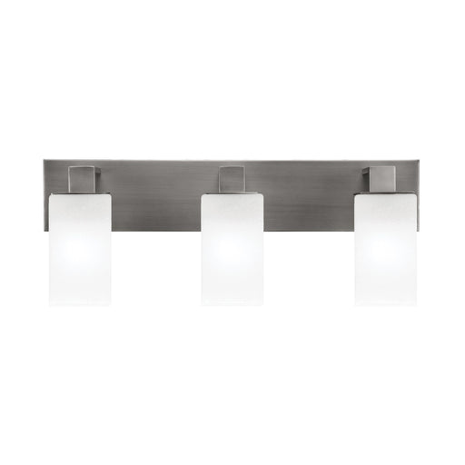 Toltec Apollo 3-Light Bath Bar | Modern Graphite Steel and White Marble Glass | Bathroom Vanity Light | 8.75in H, 23.5in W | Model 583-GP-541