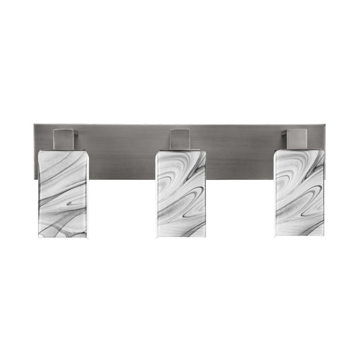 Toltec Apollo 3-Light Bath Bar | Modern Graphite Steel and Onyx Swirl Glass | Bathroom Vanity Light | 8.75in H, 23.5in W | Model 583-GP-549
