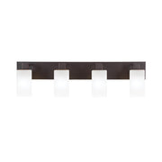 Toltec Apollo 32.75in 4-Light Bath Bar | Modern Dark Granite Steel and White Marble Glass | Bathroom Vanity Light | 32.75 x 4.5 x 8.75 in | Model 584-DG-541