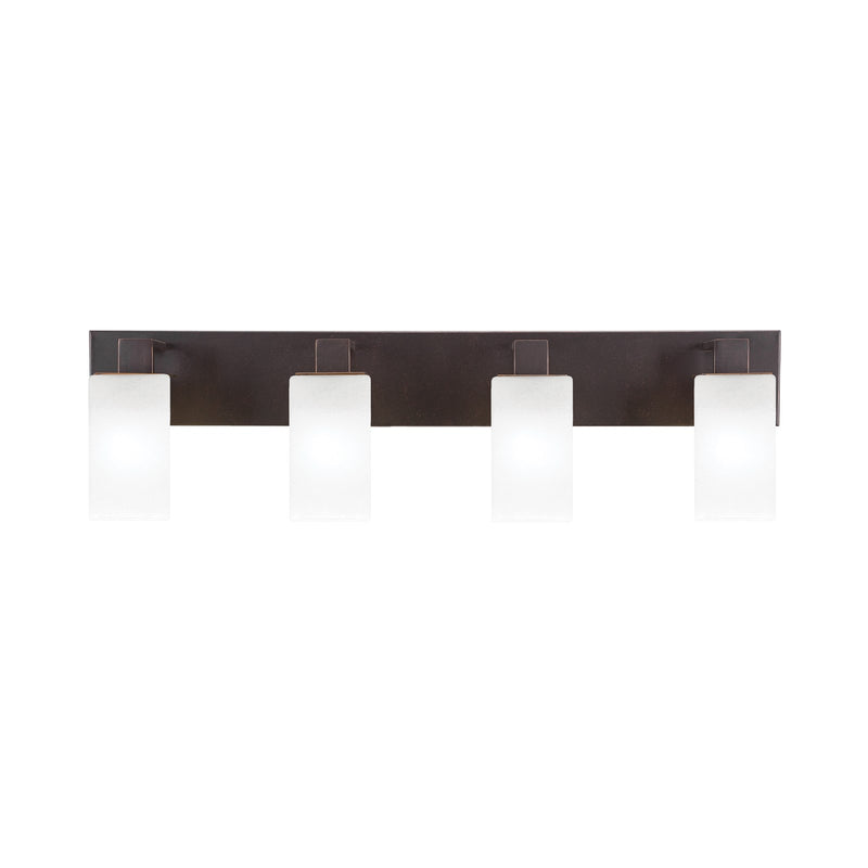 Toltec Apollo 32.75in 4-Light Bath Bar | Modern Dark Granite Steel and White Marble Glass | Bathroom Vanity Light | 32.75 x 4.5 x 8.75 in | Model 584-DG-541