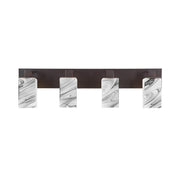 Toltec Apollo 32.75in 4-Light Bath Bar | Modern Dark Granite Steel and Onyx Swirl Glass | Bathroom Vanity Light | 32.75 x 4.5 x 8.75 in | Model 584-DG-549