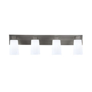 Toltec Apollo 32.75in 4-Light Bath Bar | Modern Graphite Steel and White Opal Glass | Bathroom Vanity Light | 32.75 x 4.5 x 8.75 in | Model 584-GP-261