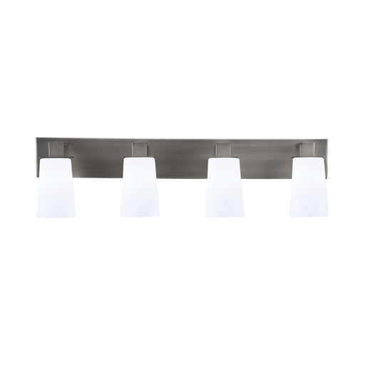 Toltec Apollo 32.75in 4-Light Bath Bar | Modern Graphite Steel and White Opal Glass | Bathroom Vanity Light | 32.75 x 4.5 x 8.75 in | Model 584-GP-261