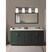 Toltec Apollo 32.75in 4-Light Bath Bar | Modern Graphite Steel and White Opal Glass | Bathroom Vanity Light | 32.75 x 4.5 x 8.75 in | Model 584-GP-261