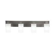 Toltec Apollo 32.75in 4-Light Bath Bar | Modern Graphite Steel and White Marble Glass | Bathroom Vanity Light | 32.75 x 4.5 x 8.75 in | Model 584-GP-541