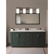 Toltec Apollo 32.75in 4-Light Bath Bar | Modern Graphite Steel and White Marble Glass | Bathroom Vanity Light | 32.75 x 4.5 x 8.75 in | Model 584-GP-541