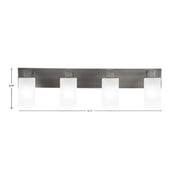 Toltec Apollo 32.75in 4-Light Bath Bar | Modern Graphite Steel and White Marble Glass | Bathroom Vanity Light | 32.75 x 4.5 x 8.75 in | Model 584-GP-541