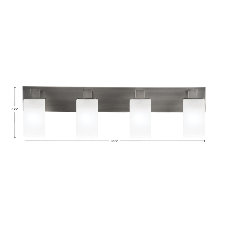 Toltec Apollo 32.75in 4-Light Bath Bar | Modern Graphite Steel and White Marble Glass | Bathroom Vanity Light | 32.75 x 4.5 x 8.75 in | Model 584-GP-541