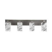 Toltec Apollo 32.75in 4-Light Bath Bar | Modern Graphite Steel and Onyx Swirl Glass | Bathroom Vanity & Powder Room | 8.75 x 5.75 in | Model 584-GP-549