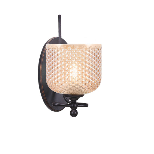 Toltec Capri 6in 1-Light Wall Sconce | Modern Dark Granite Steel and Amber Textured Glass | Hallway & Bathroom Accent | 6 x 9 x 12 in | Model 591-DG-4613