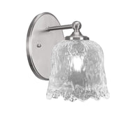 Toltec Capri 1-Light Wall Sconce | Brushed Nickel and Clear Lava Glass | Bathroom & Hallway | 7 x 9 x 8.75 in | Model 5911-BN-4230