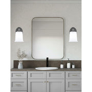 Toltec Capri 1-Light Wall Sconce | Brushed Nickel and White Opal Glass | Bathroom & Hallway | 5 x 8.25 x 8.75 in | Model 5911-BN-5031