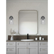 Toltec Capri 1-Light Wall Sconce | Brushed Nickel and Smoke Bubble Glass | Bathroom & Hallway | 5 x 8.25 x 8.75 in | Model 5911-BN-5032