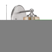 Toltec Capri 1-Light Wall Sconce | Brushed Nickel and Amber Bubble Glass | Bathroom & Hallway | 5 x 8.25 x 8.75 in | Model 5911-BN-5033