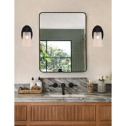 Toltec Capri 9.5in 1-Light Wall Sconce | Modern Matte Black and Amber Gradient Glass | Bedroom & Hallway | 5 x 7.75 x 9.5 in | Model 5911-MB-263