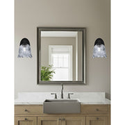 Toltec Capri 7in 1-Light Wall Sconce | Modern Matte Black and Smoke Lava Glass | Bedroom & Hallway Accent Light | 7 x 9 x 8.75 in | Model 5911-MB-4232