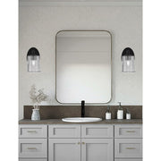 Toltec Capri 5in 1-Light Wall Sconce | Modern Matte Black and Smoke Bubble Glass | Bedroom & Hallway Accent Light | Model 5911-MB-5032